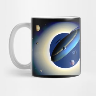 Futuristic Musical Instrument Flying Through Space. Mug
